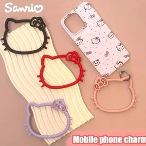 Hello Kitty Sanrio Black Or PINK Key Chain & Phone Charm NEW